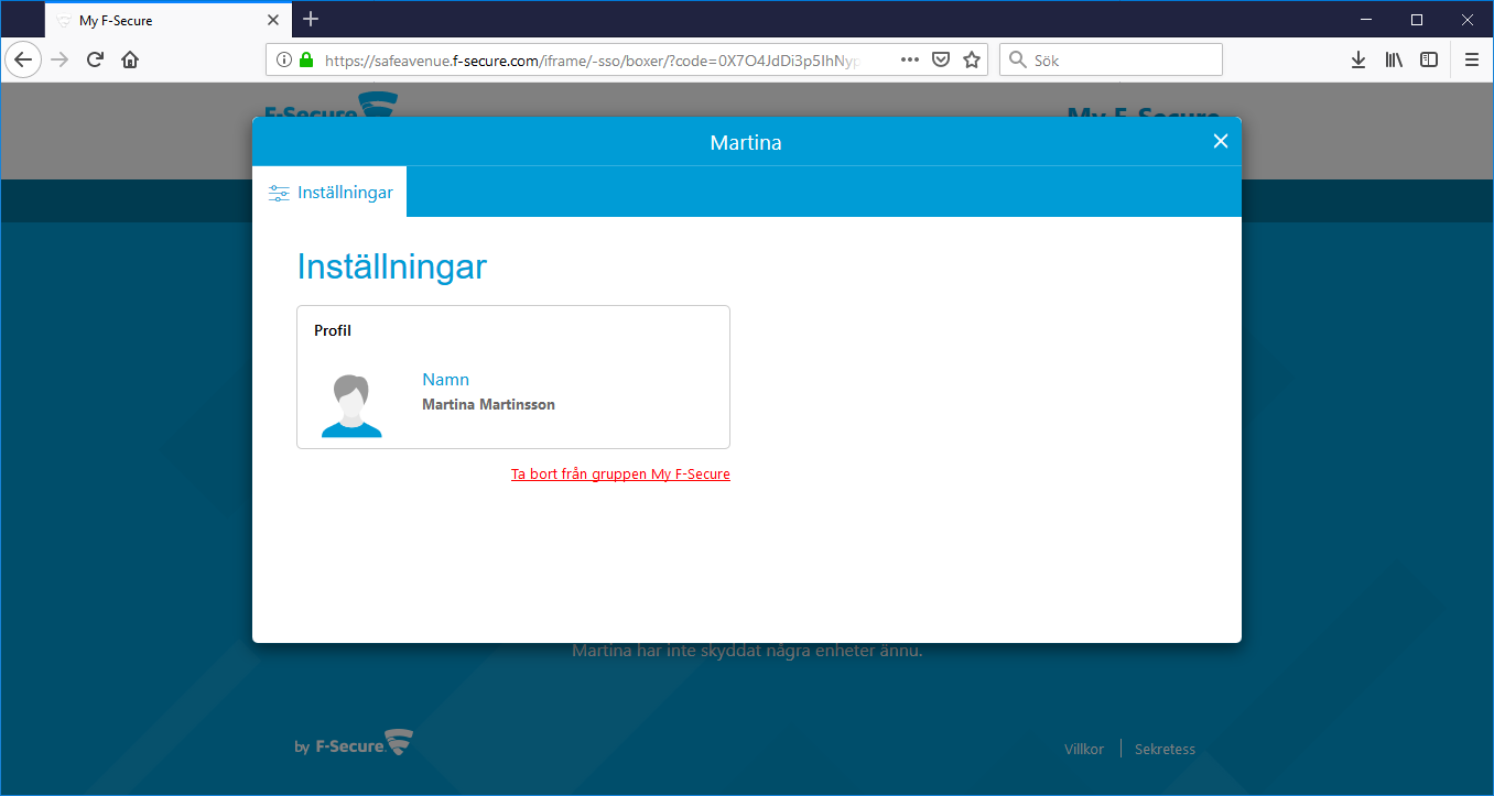 F-Secure Safe - ta bort användare 6
