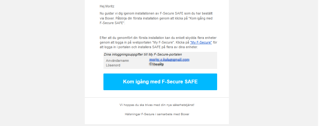 F-secure Safe - Första installation 2.2