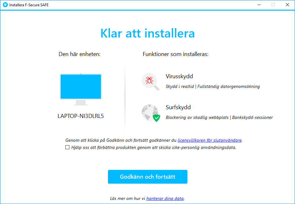 F-secure Safe - Första installation 11