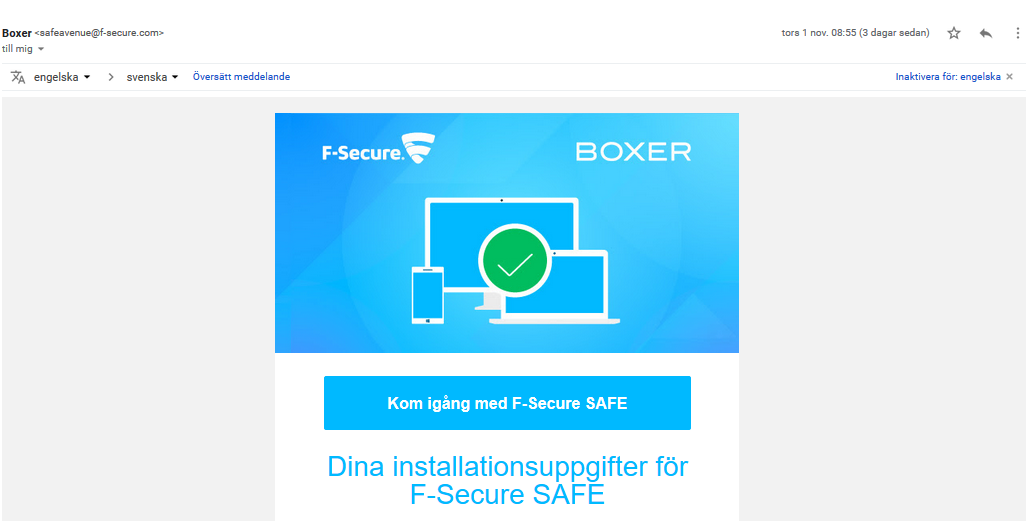 F-secure Safe - Första installation 2.1