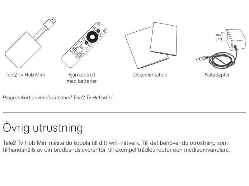 Tv Hub Mini Kom igång - Förpackningen innehåller 800x600