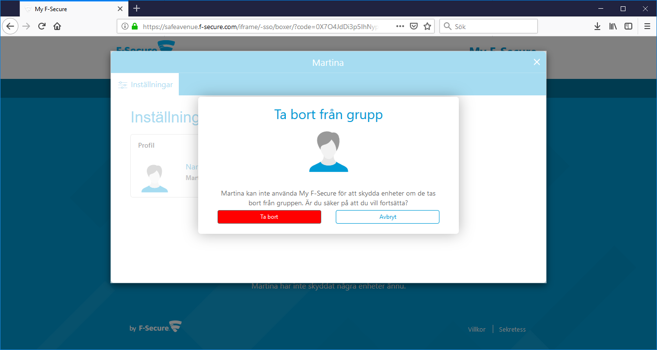 F-Secure Safe - ta bort användare 7